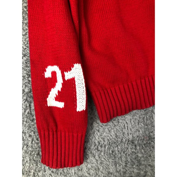 AKOO & CO No.21 Live full Live well embroidered Climber Fox red Men's sweater - Picture 4 of 16